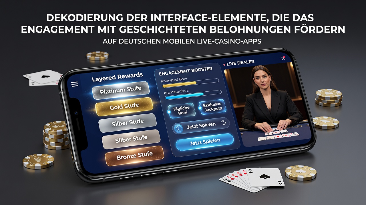 Darstellung von Fortschrittsbalken und Belohnungsstufen in einer mobilen Casino-App-Oberfläche