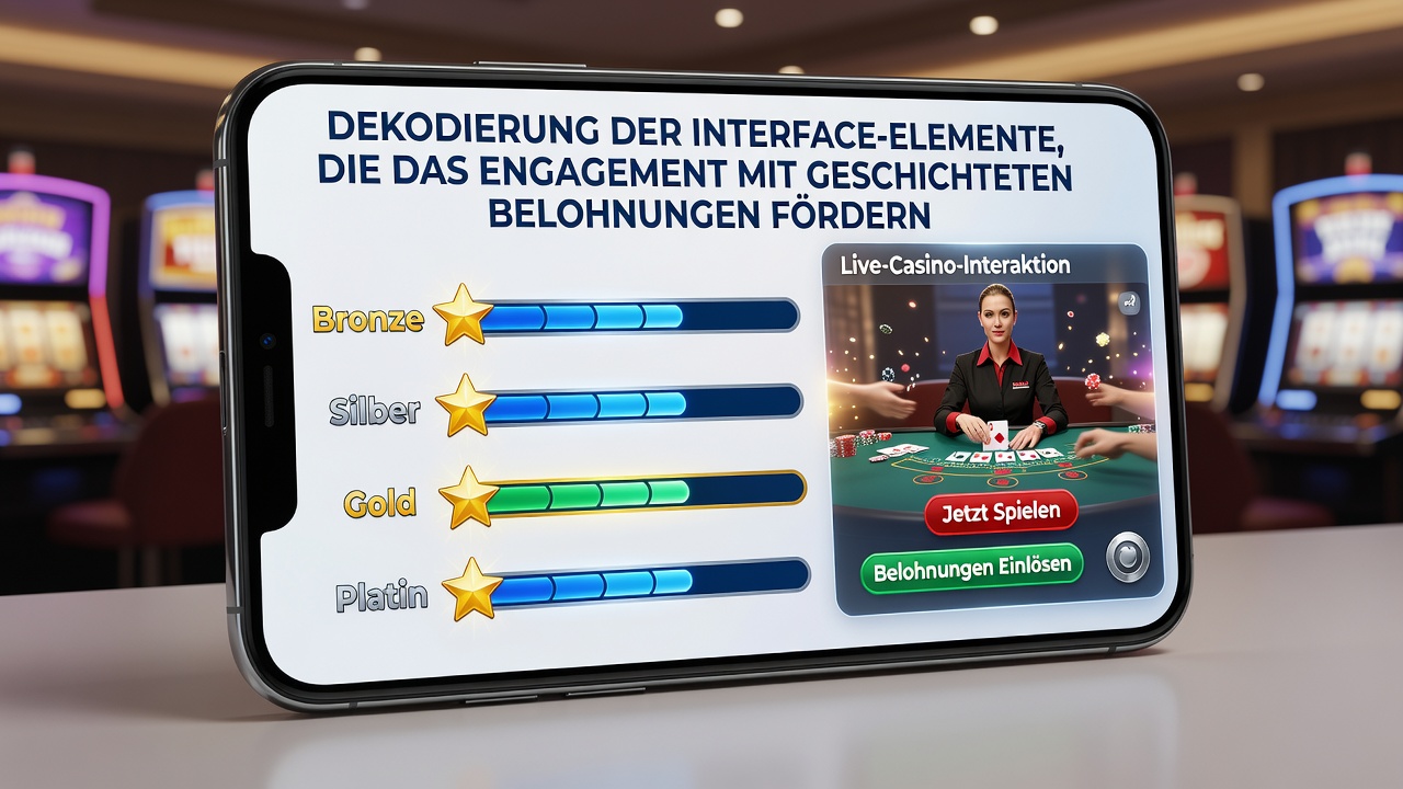 Beispiel für gestaffelte Belohnungsanzeigen und interaktive UI-Elemente in einer deutschen Casino-App